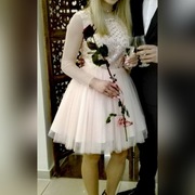 Sukienka De facto Koton zjawiskowa pudrowy róż