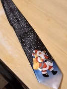 Krawat Granatowy 140 cm JYSK Święty Mikołaj Boże Narodzenie Music