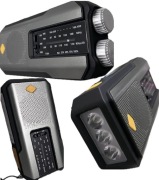 RADIO PRZENOŚNE NA KORBKĘ, solarne, dynamo, latarka, powerbank