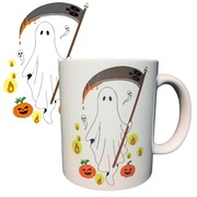 Kubek Halloween Duszek Kosa Biały 330 ml