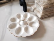 Talerz do jajek z uchwytem, na 8 jaj, Chodzież Iwona Złota Linia - unikat 