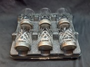 Kieliszki do wódki szklane, plater  Vintage retro