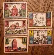 KASA OSZCZĘDNOŚCI SŁUPSK - komplet 5 notgeldów - STOLP von Stephan Blucher