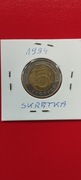 Polska  moneta 5 zł. 1994 r. Skrętka- destrukt