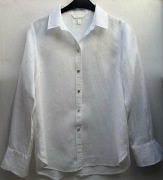 Biała lniana koszula oversize H&M r.34