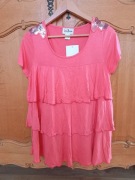 Bluzka tunika koralowa cekiny S M