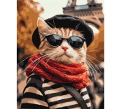 Malowanie po numerach IDEYKA 40x50cm kot w Paryżu
