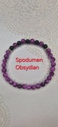 Bransoletka z Spodumenu i Obsydianu