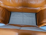 Kanapa pomarańczowa dwuosobowa skórzana