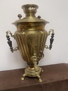 Carska Rosja Stary Duży Masywny Samowar z Mosiądzu Sygnowany