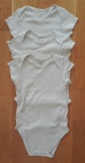 Body z krótkim rękawem białe gładkie C&A 92 3 szt.