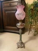 Piękna, secesyjna lampa naftowa ok. 1890 - 1915r . W pełni sprawna ,76cm.