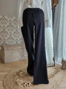 Eleganckie czarne spodnie z lampasem Vero Moda proste nogawki 38 M