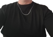 Naszyjnik stal szlachetna , gruby splot , 60 cm , Pudełko prezentowe