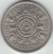 Wielka Brytania 2 szylingi two shillings (floren) 1966 - 28,4 mm - nr 3