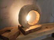 Lampka nocna. Lampa. Świecznik. Orzech.