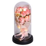 Wieczna Róża w Szkle LED Prezent Na Urodziny Walentynki Dzień Kobiet Babci 
