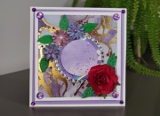 RĘCZNIE ROBIONA KARTKA 3D Z KWIATAMI – PERSONALIZOWANA – PREZENT PAMIĄTKA