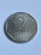 Francja 2 franki 1981 rok UNC