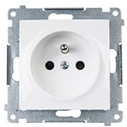 Gniazdo pojedyncze z uziemieniem Biały Simon 54 - DGZ1Z.01/11