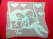 FIRANKA  dziewczyna i chłopak na huśtawce ok. 68 x 58 cm