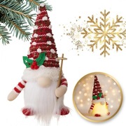 KRASNAL świąteczny świecący na baterie lampka Z PLUSZU 13x29 cm  