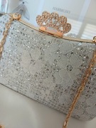 Torebka wieczorowa - Srebrna z brokatem