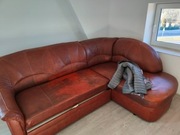 kanapa, sofa rozkładana z miejscem na pościel  SKÓRA !!