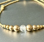 Bransoletka Diament Moissanit 0,95 CT Złoto 585 Jedwab Certyfikat GRA