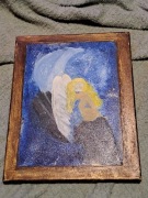 Obraz ręcznie malowany – Anioł na tle nieba, 24 x 30 cm