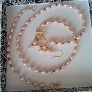 Naszyjnik i bransoletka z naturalnych Pereł słodkowodnych