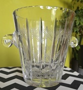 Masywny cooler wazon, kryształ PRL