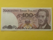 100zł. Waryński 1986r. seria NT - stan UNC