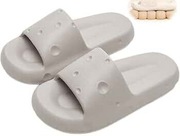 Klapki laczki damskie gumowe na grubej podeszwie beżowe lekkie r. 40/41 