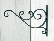 Wieszak Hak Uchwyt metalowy kuty na doniczkę - Srebrny Antyczny (W38)