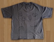 Koszulka Szara Oversize CROPP Y2K Dark Grunge Graphic Symbols Boxy Vintage