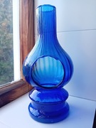 Szklany klosz abażur lampa naftowa - kobaltowy 