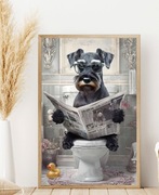 Plakat sznaucer do łazienki 