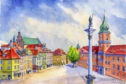 Obraz Akwarela - Warszawa, Stare Miasto, Plac