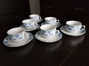 Komplet kawowy, pastelowe motywy, 12 części