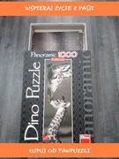 Puzzle 1000 panorama czarno-białe żyrafy dino ułożone kompletne