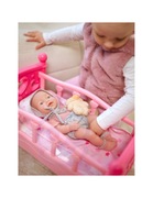 Lalka Bobas w ubraniu i misiem oraz akcesoria do karmienia 