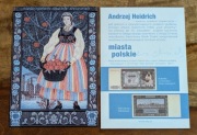 folder Andrzej Heidrich banknot 1000 zł 1961 Miasta Polskie Warszawa