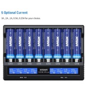 Inteligetna ładowania XTAR VC8 Plus  8-slotowa USB-C LCD Li-ion Ni-MH 