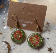 Piękne kolczyki z żywicy i stali nierdzewnej handmade