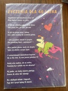 Dyplom 20x29cm okolicznościowa 40ste urodziny