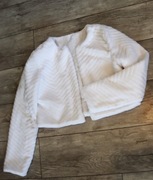 Białe bolerko ślubne M/L milutkie pluszowe