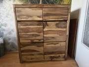 KOMODA Drewno Palisander Styl Kolonialny 100x37x111 cm TORONTO