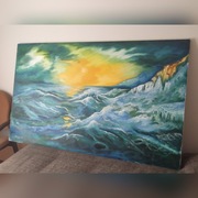 Obraz Zachód słońca nad brzegiem morza