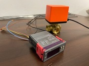 Zawór kulowy trójdrogowy z siłownikiem + STC1000